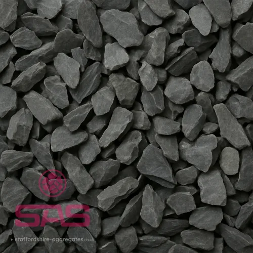 Black Granite Chippings - Staffordshire Aggregate Solutions
